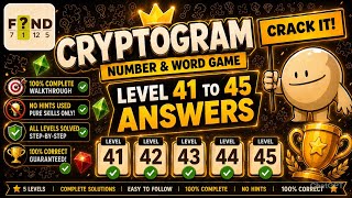 CRYPTOGRAM Number & Word Game | Level 41-45 Walkthrough