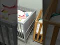 Baby height adjustable foldable wooden baby crib