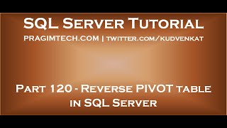 Reverse PIVOT table in SQL Server