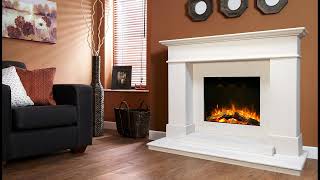 Celsi DLX Boticelli 600 | Luxury Limestone Electric Fireplace with Smart Flame Control
