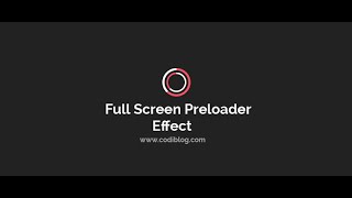 Create Full Screen Page Preloader Effect by jQuery