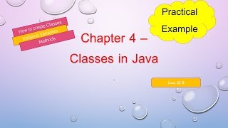 Chapter 4 - Classes in Java :Practical Examples