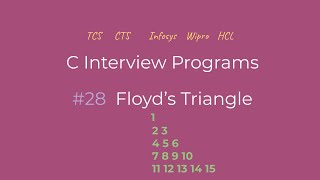 Floyd's Triangle (Tamil) | C Interview Programs | Logic First Tamil