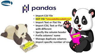 Importing CSV or Text or Flat file in Python using Pandas| Fix UnicodeDecodeError in read_csv