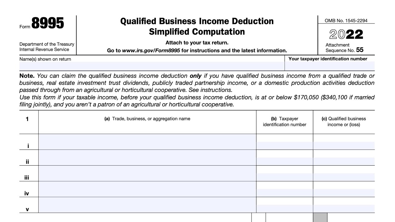 Irs Form 8995 Walkthrough Qbi Deduction Simplified 57 Off Irs Form 8995 Walkthrough Qbi Deduction Simplified 57 Off