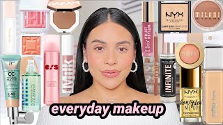 everyday glowy makeup routine with drugstore vs high end makeup 🤭