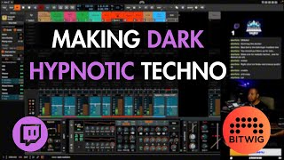 Making Dark Hypnotic Techno in Bitwig (Clip view, no talking) | Twitch Sessions