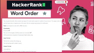HackerRank | Python | Word Order | Counter | Dictionary | OrderedDict | Coding | Programming