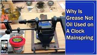 Why is grease and not oil used on a clock mainspring #americanclockrepairs #AnsoniaClocks