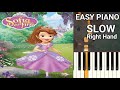 Sofia the First Theme Song (SLOW) Right Hand Easy Piano Tutorial