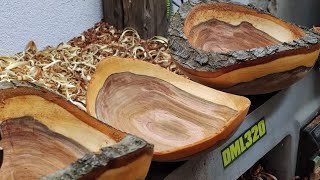 Turning thin natural edge PLUM bowl