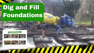 Watch Dig and Fill Foundation Trenches for a House - Build a House