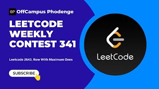 Leetcode 2643. Row With Maximum Ones | Weekly Contest 341 | Leetcode weekly contest Solution