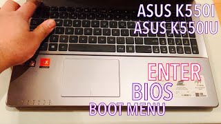 ASUS K550IU -How To Enter Bios Configuration Settings & Boot Menu | USB Boot