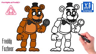 How To Draw Freddy Fazbear | Five Nights at Freddy's (FNAF) - Draw Game Characters Step By Step