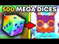 INSANE LUCK! Opening 500 +10,000,000% Luck Dice in Pet Simulator 99!