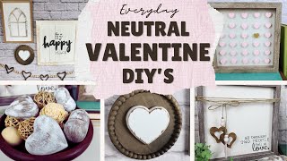 NEUTRAL VALENTINE'S DAY DECOR DIY'S I ROMANTIC DIY HOME DECOR I Rustic DOLLAR TREE VALENTINE DECOR