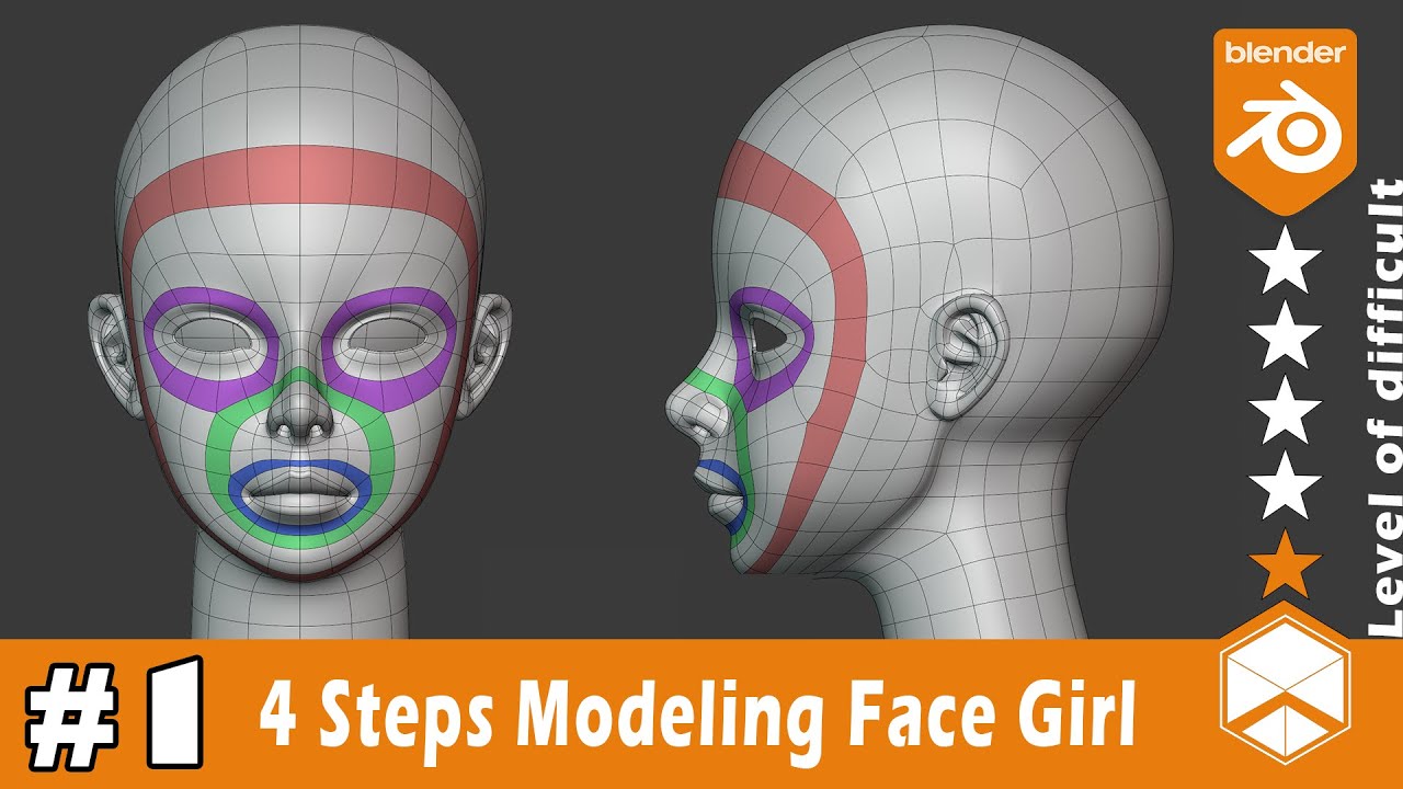 Blender Character Modeling Tutorial - Basic Girl Face In 30 Minutes ...