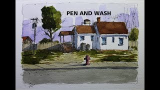 Pen and Wash Easy Watercolor Tutorial Great lesson for beginner Nil Rocha