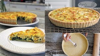 كيش بالدجاج والسبانخ لذيذ جدا بعجين ناجحة للمبتدئات بالتفصيل  - Quiche au poulet et épinard