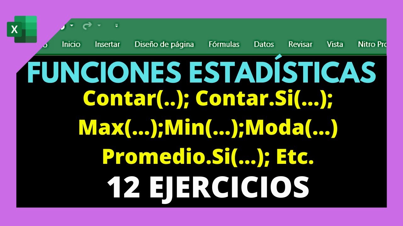 FUNCIONES Estadisticas BASICAS Mas UTILIZADOS En Excel (12 Ejemplos ...