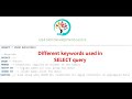SQL Basics - Different Keywords in SELECT query
