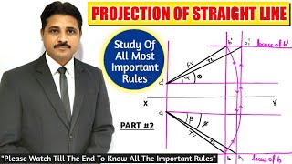 PROJECTION OF STRAIGHT LINE IN ENGINEERING DRAWING IN HINDI (PART-2) @TIKLESACADEMYOFMATHS