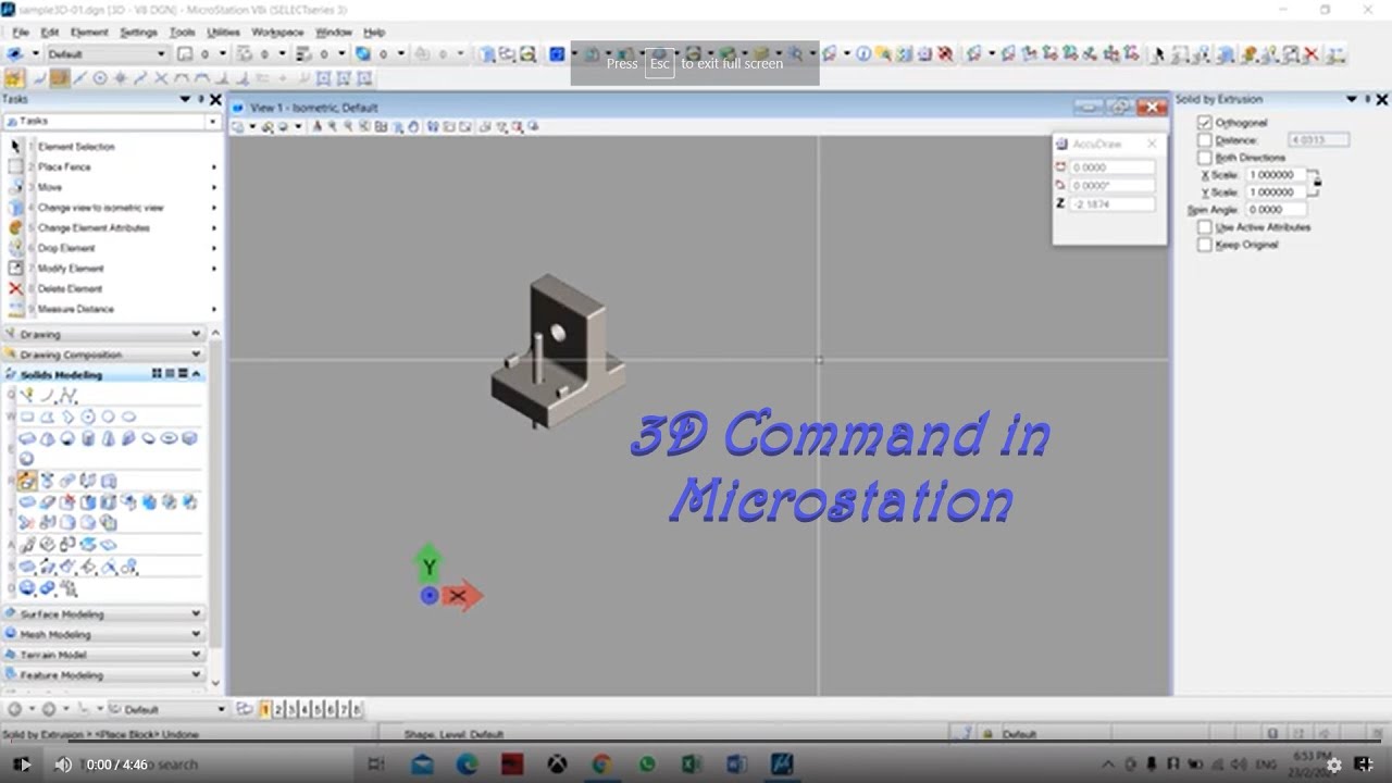 3d Command In Microstation Youtube