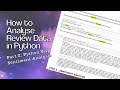 How to Analyse Review Data - Part 2 - Python Yelp Sentiment Analysis