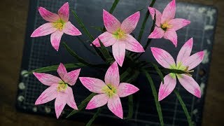Cómo hacer flores de papel crepé - flor de lirio lluvia rosa