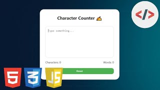 Build a Real-Time Character & Word Counter App under 5 Minutes! ✍️💻 | HTML CSS JS Tutorial