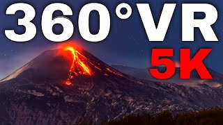 360° VR Etna Volcano Active Walk Tour Sicily Travel Italy Trip Mountains 5K 3D Virtual Reality HD 4K