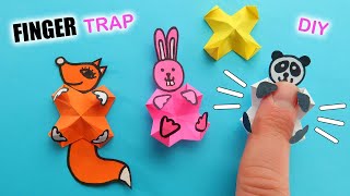 Funny Origami FINGER TRAP. How to make a paper antistress toys. DIY fidget toy. Simple Dimple