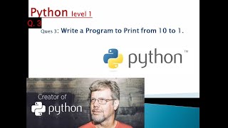Write a program to print from 10 To 1 . using While loop in python by with asifkbs25 || Q3