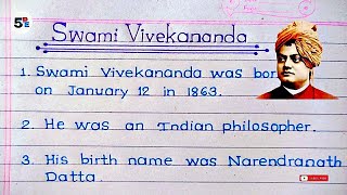 10 lines on Swami Vivekananda//Swami Vivekananda par 10 lines//essay on Swami Vivekananda