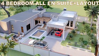 4 BEDROOM MODERN HOUSE DESIGN | ALL EN-SUITE | FLAT ROOF | HIDDEN ROOF