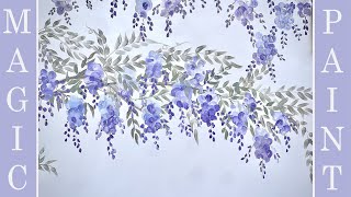 How to decorate walls with Magic Wall! DIY Elisa & Magic Paint! How to paint a flowering wisteria.