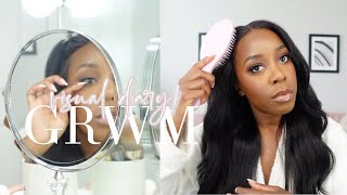 *WATCH ME* DO MY HAIR & MAKEUP | A *VISUAL DIARY* GRWM | Andrea Renee