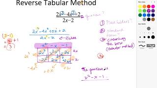 Video Resource: Polynomials Reverse Tabular Method & Long Division Algorithm