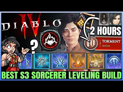 Diablo 4 – New Best Sorcerer Leveling Build – Season 3 FAST 1 to 70 – Skills Paragon Gear Guide!
