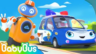 Police Car at Gas Station 🚔⛽ | Learning Vehicles | Pretend Play | Kids Cartoon | BabyBus