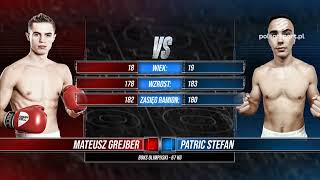 Mateusz Grejber - Patric Stefan. Skrót walki | Polsat Boxing Promotions 9