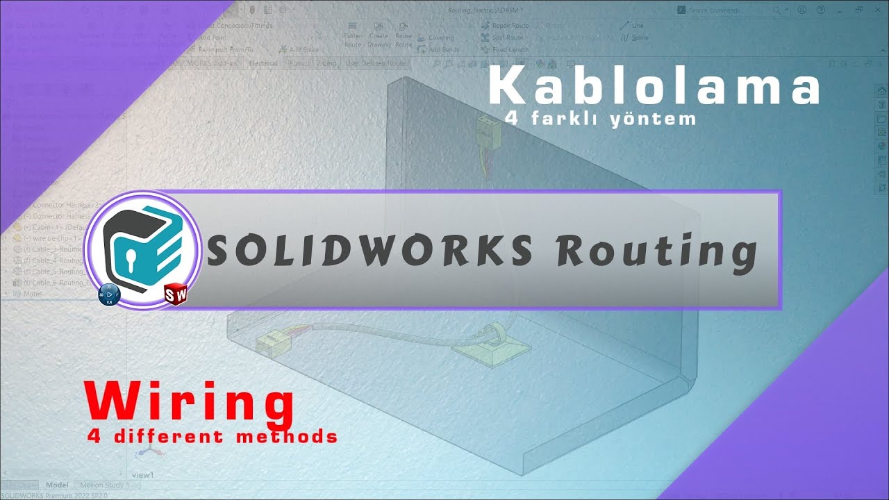 Solidworks Routing Wire Cable Harness Youtube