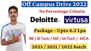 Deloitte Recruitment 2022 | Virtusa Off Campus Drive 2023 | Deloitte Hiring 2021 2022 Batch Freshers