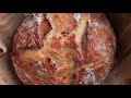 ARTISAN BREAD | NO KNEAD BREAD | Homemade Dutch Oven Bread | Crusty Bread |4K| Juicing Peaches