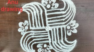 Simple beautiful rangoli design tricks for beginners||easy rangoli tricks||