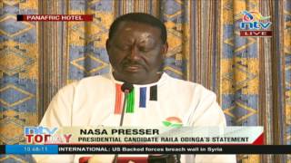 Raila Odinga addresses the press over IEBC independence