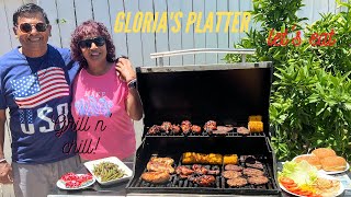 🍒How to barbecue chicken and beef on a gas grill (Barbecue Platter on Gloria's Platter!)