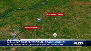 Oldham County police investigating two shootings over the weekend
