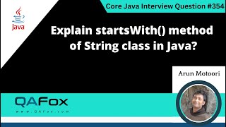 Explain startsWith() method of String Class in Java (Core Java Interview Question #354)